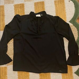 Elie Tahari Black half Button-Up Blouse